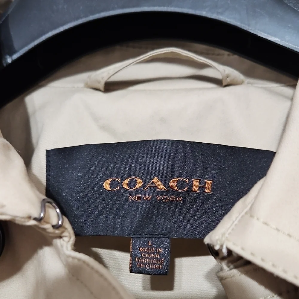 Coach Tan Trench Coat with Black Accents - Picture 2 of 5